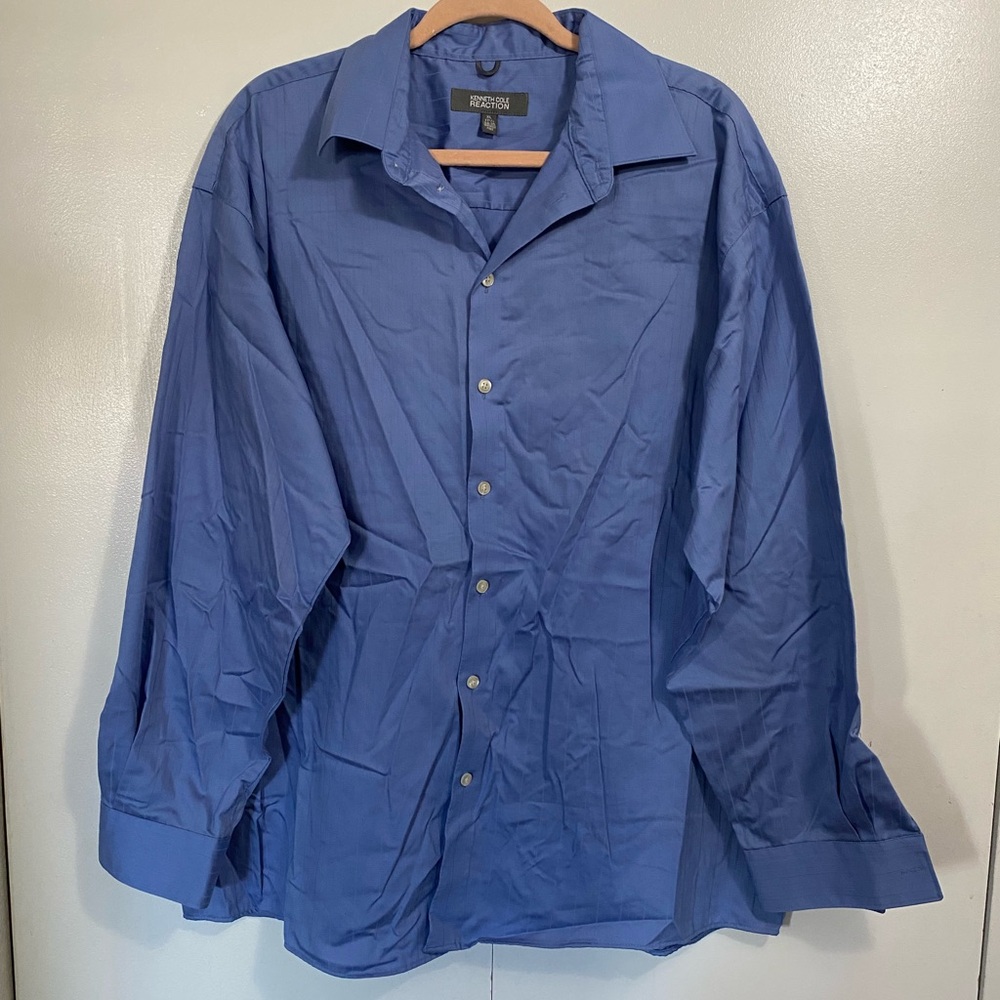 Kenneth Cole Reaction Men’s Blue Lightweight Button-Up Shirt Jacket size XL